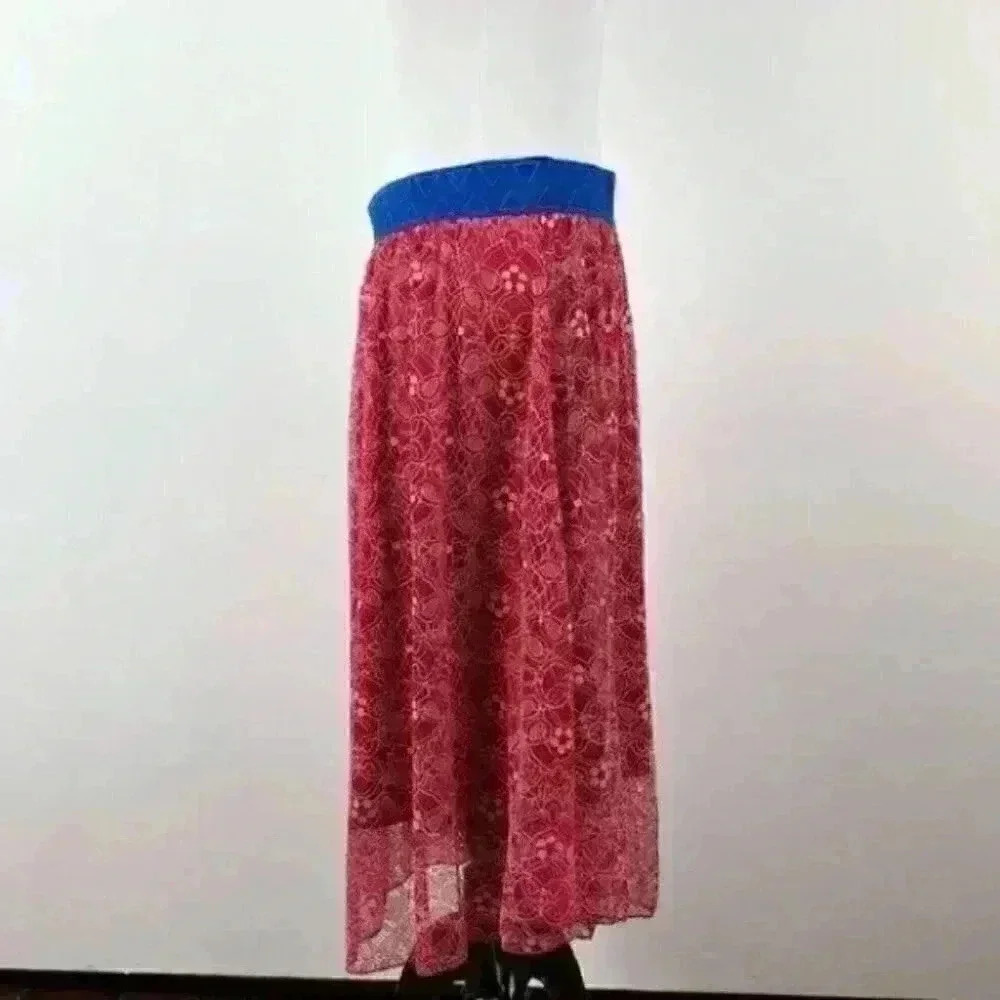 Lularoe Lola skirt L 12-14 elastic waist high/lo - Picture 4 of 9